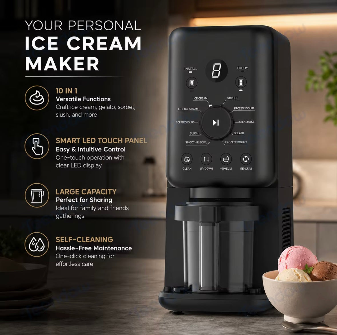 Máquina para hacer helado automática