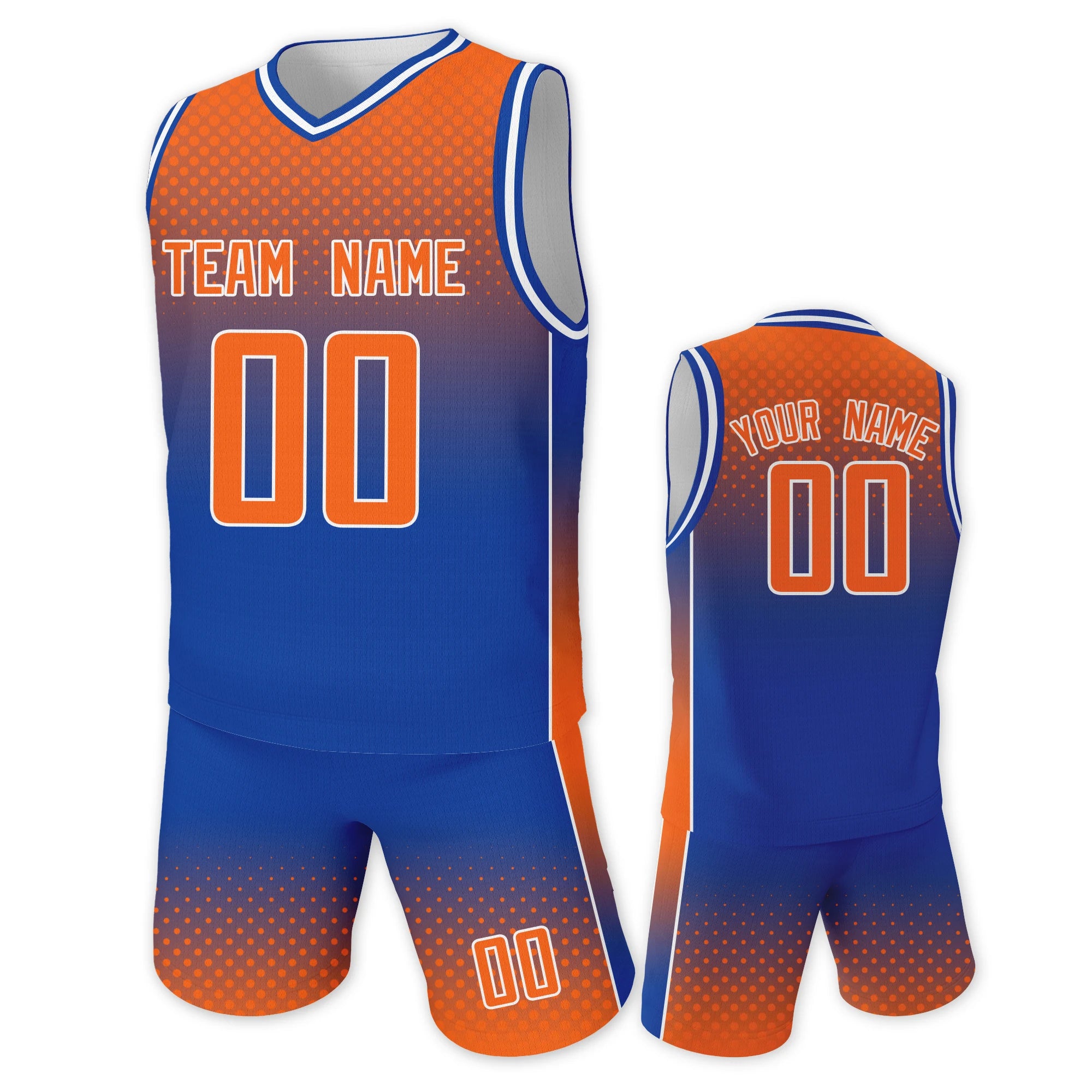 Jersey y Shorts de Básquetbol Personalizados con Degradado Azul