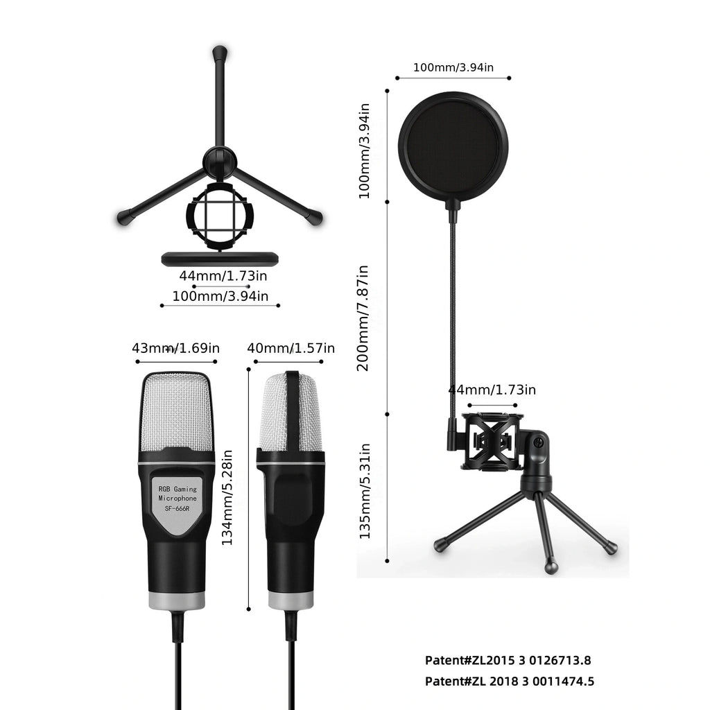 Kit de Micrófono de Condensador Profesional USB
