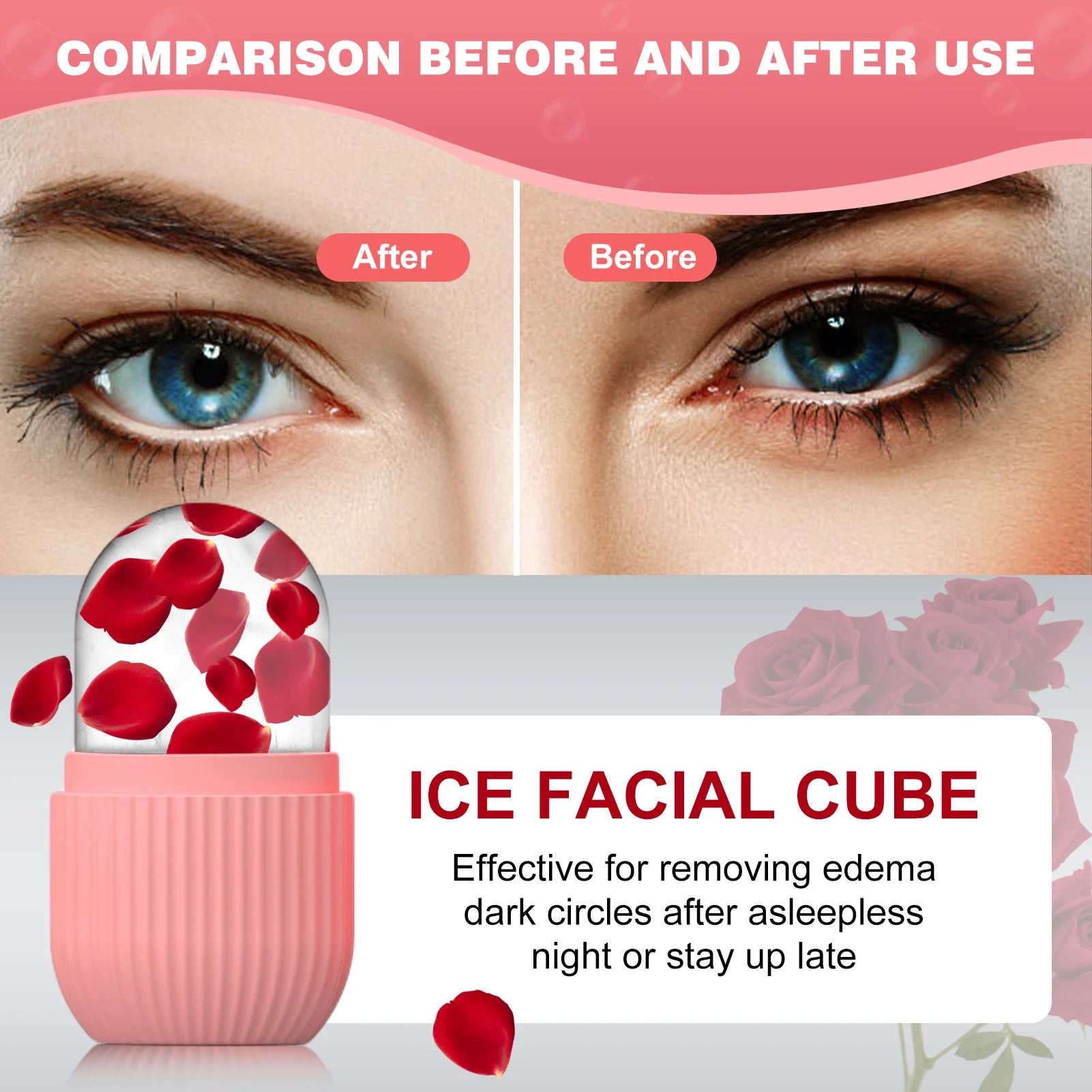 Rodillo de Hielo Facial de Silicona para Cuidado de la Piel y Belleza (1 pza)