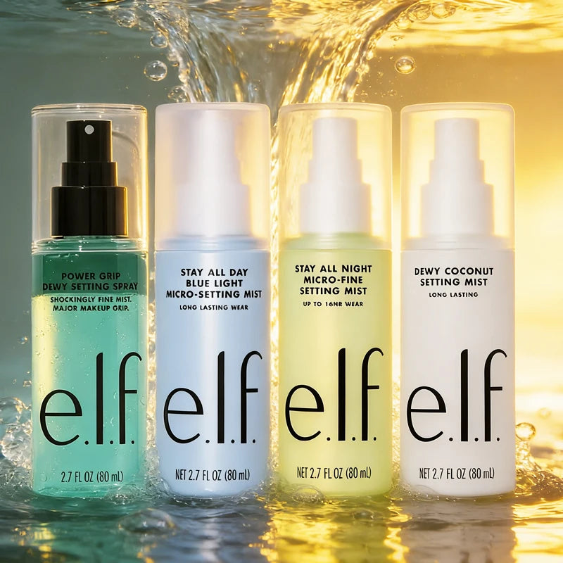 Set de Preparación y Sellado e.l.f. – Spray Fijador de Larga Duración, Primer de Poros y Cuidado Labial