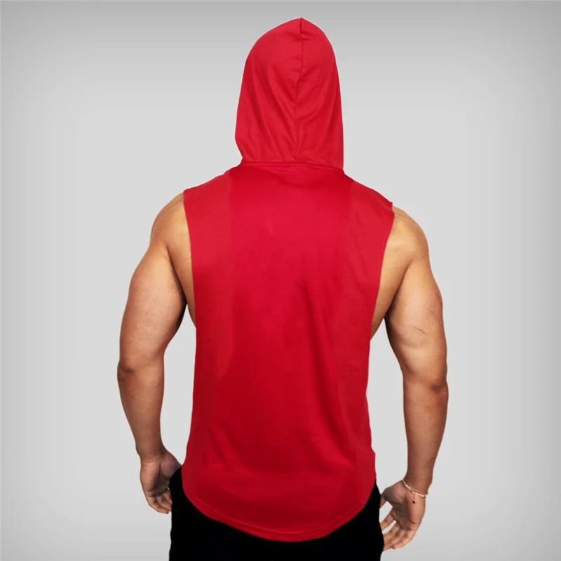 Sudadera de Culturismo sin Mangas con Capucha para Hombre