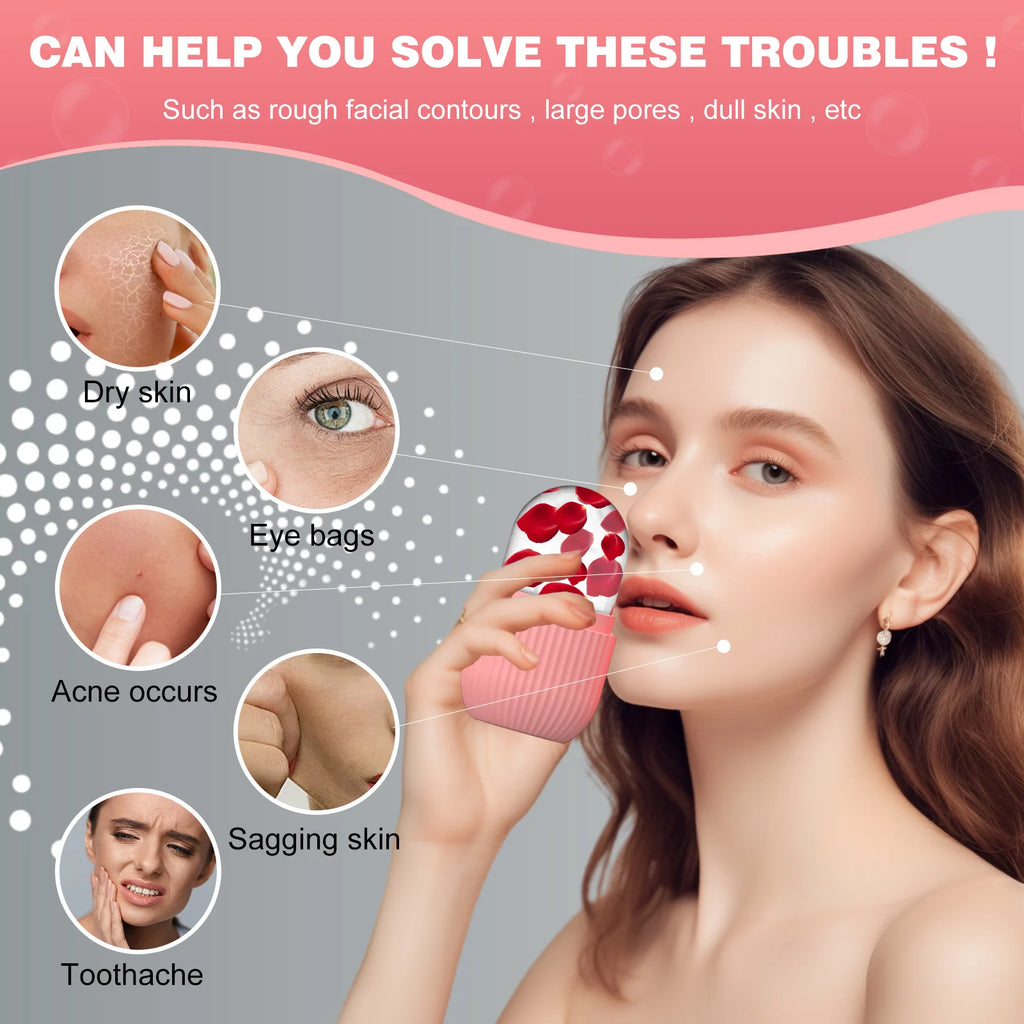 Rodillo de Hielo Facial de Silicona para Cuidado de la Piel y Belleza (1 pza)