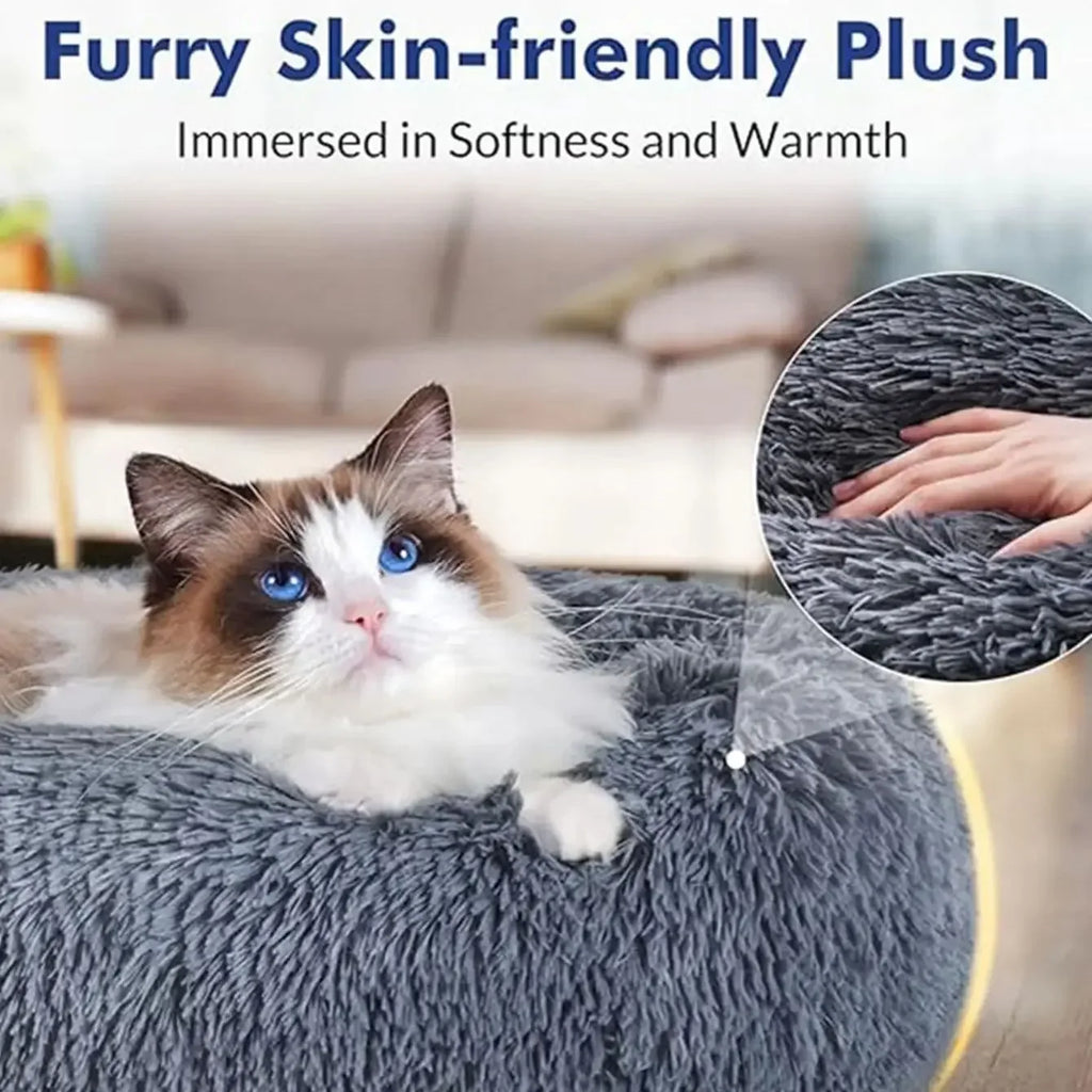 Cama Premium "Nube" para Mascotas – Felpa Ultra Suave, Térmica y Relajante