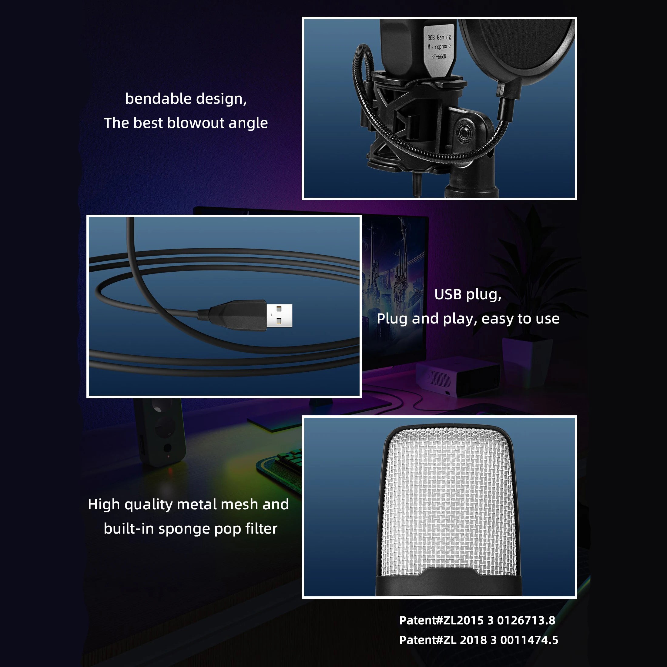 Kit de Micrófono de Condensador Profesional USB