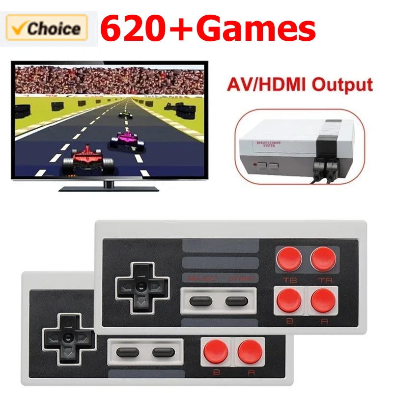 Mini Game Stick Retro HDMI – Consola 8-Bits con 620 Juegos Clásicos y 2 Controles Inalámbricos