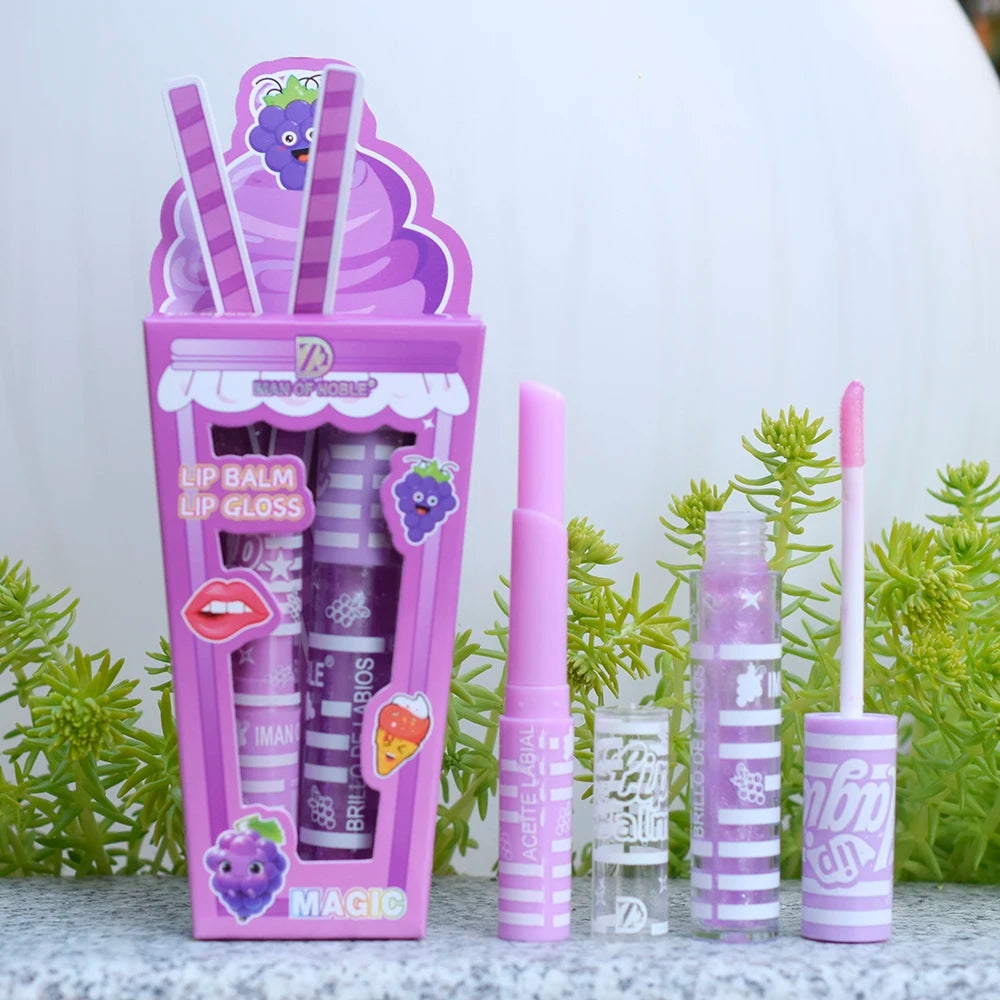 Set de Brillos Labiales "Ice Cream" – Hidratación Natural, Acabado Brillante y Diseño Adorable