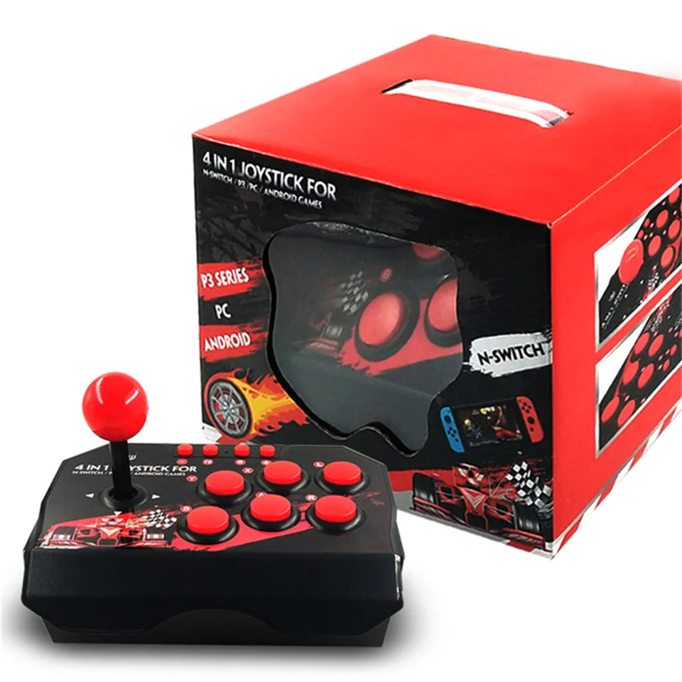 Joystick Arcade Pro GAMINJA 4-en-1 – Control tipo Maquinita para Switch, PC, PS3 y Android