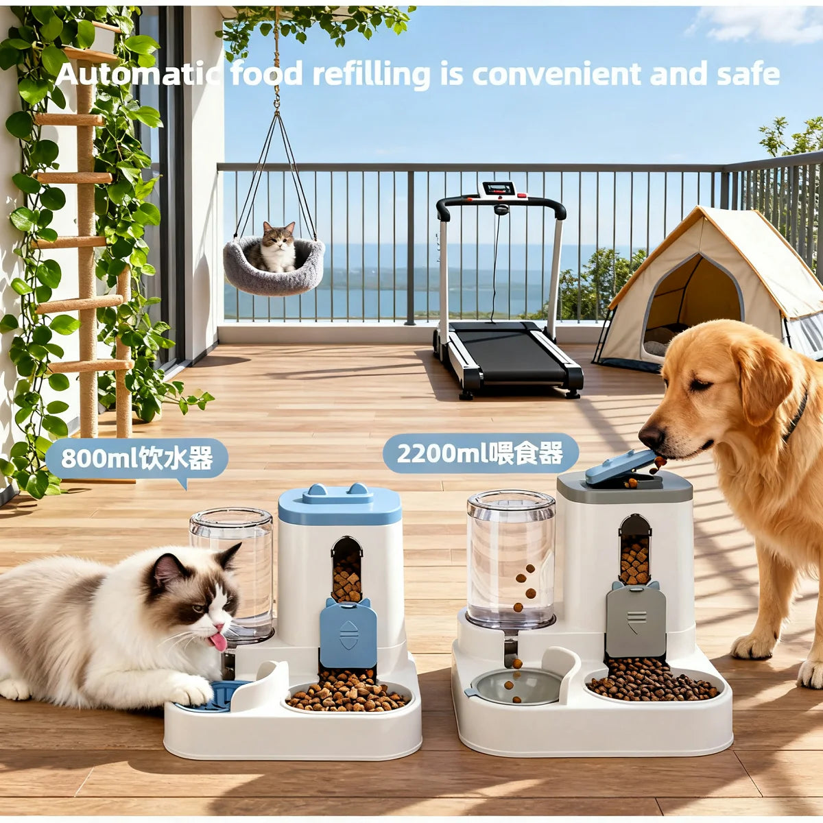Set de Comedero y Bebedero Automático para Mascotas