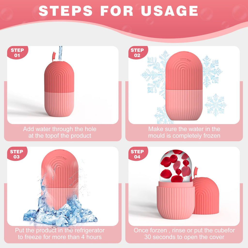 Rodillo de Hielo Facial de Silicona para Cuidado de la Piel y Belleza (1 pza)