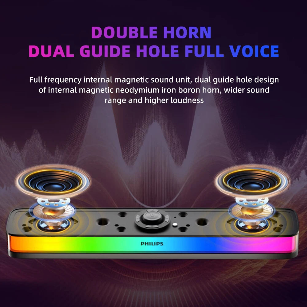 Soundbar Gamer Philips SPA6109 – RGB Full Screen, Bluetooth 5.3